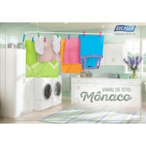 Varal  teto 1,40x0,56 monaco13kg c/1pç secalux 11400